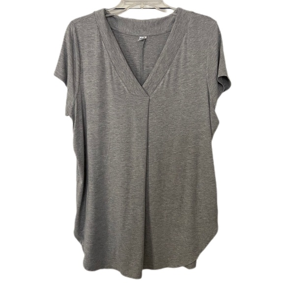Old Navy Tops - Old Navy Gray Relaxed Short Sleeve Top Stretch Size Large